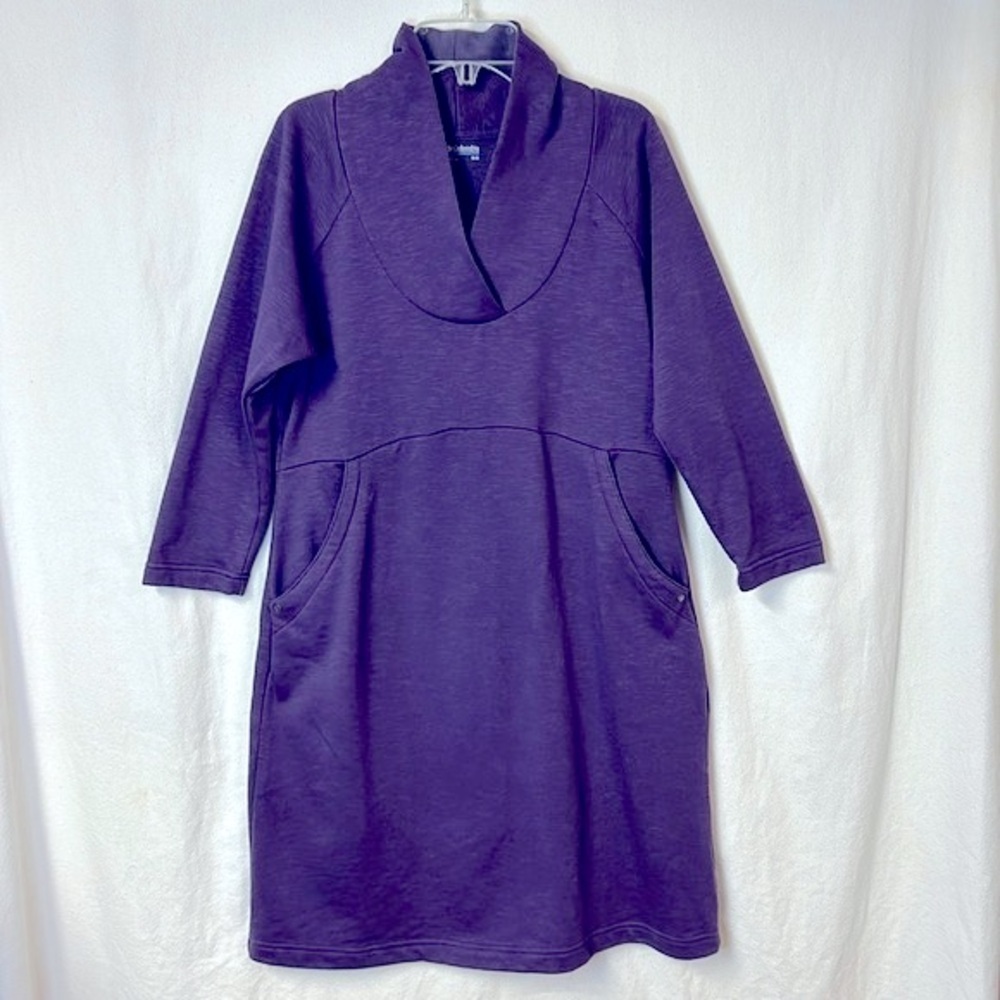 Columbia Women’s Sweatshirt Dress Size M Purple with Pockets